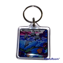 Vintage Myrtle Beach Keychain Under Sea Fish Charm Double Sided Souvenir - $8.87