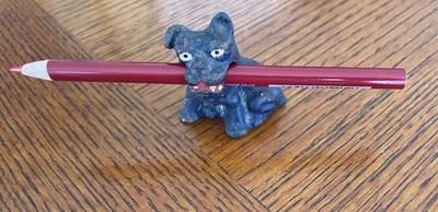 Antique Cast Iron Bull Dog 1933 Chicago Worlds Fair Pencil Holder Collec... - £23.93 GBP