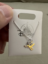 Disney Parks Mickey Mouse Faux Gem Letter M Silver Color Necklace NEW image 2