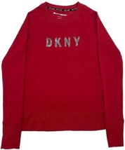 DKNY Womens Ombre Glitter Logo Sweatshirt Color Red Size Small - £35.97 GBP