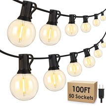 100Ft Led Outdoor String Lights, Dimmable Patio Lights, Waterproof Shatterproof  - £55.35 GBP