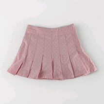 Urban Revivo Pink Pleated Mini Skirt XS 100% Cotton Diamond Pattern Texture - $28.99