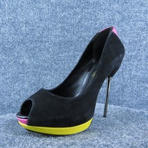 Aldo  Women Platform Heel Shoes Black Leather Size 38 Medium - £21.70 GBP