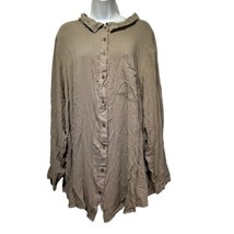 Torrid Womens Atmosphere Tan Rayon W Wash Button Up Shirt Size 6 - £14.97 GBP