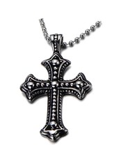 Gothic Vintage Cross Pendant Necklace Stainless Steel Unisex - £49.11 GBP