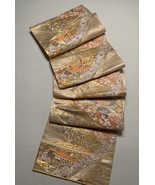 Luxury Japanese Kimono Fabric Silk Sash Belt, Fukuro Obi Hiogi Landscape... - $2,869.34 MXN