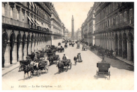 La Rue Castiglione Paris France Black And White Postcard - £6.92 GBP