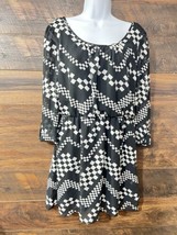 BONGO Dress Black &amp; White Chevron Printed Shirt Dress Women&#39;s Size X-Large - $217.01 MXN
