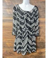BONGO Dress Black &amp; White Chevron Printed Shirt Dress Women&#39;s Size X-Large - $15.46 CAD