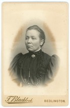Circa 1890&#39;S Cabinet Card Stern Woman Victorian T. Blacklock Bedlington England - £7.48 GBP