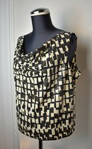 Mixit Stretch Geometric Print Shimmery Drape Neck Sleeveless Top - Women&#39;s L - £11.35 GBP