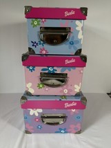 Vintage Barbie Storage Boxes 3 Pajama Fun Sturdy Nesting 1999 Mattel Tri... - $59.95