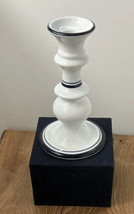DANSK Candlestick BISTRO White Blue 6.5&quot; Porcelain Portugal Ceramic Original - £8.23 GBP