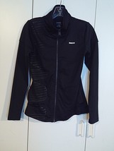 Reebok Play Dri Black Ls Zip Stretch Knit TOP-S-BARELY WORN-NICE-STAND-UP Collar - £6.05 GBP