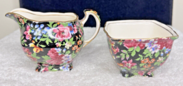 ROYAL WINTON Chelsea Athena Creamer &amp; Open Sugar Bowl Chintz Set - $74.25