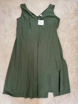 Sleeveless V Neck Stretch MIDI Dress Ava &amp; Viv Green Womens 3XL LBD Beac... - $13.99