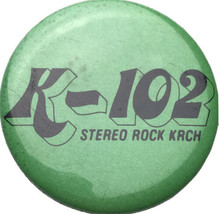 KRCH Radio K-102 Stereo Rock Pin Button Pinback Rochester Minnesota FM - $10.00