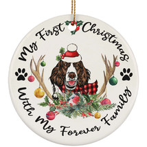 My First Christmas English Springer Dog With Deer Anlters Ornament Gift ... - $15.79