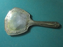 Antique Silverplate Metal Hand Mirror Repousse Victorian Beveled  Mirror - £122.21 GBP