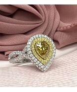 GIA Certificado 1.78Ct Pera Elegante Pardusco Diamante Amarillo Compromi... - $9,403.69
