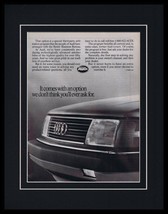 1988 Audi 11x14 Framed ORIGINAL Vintage Advertisement - $34.64