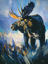 First Light  by Terry Lee Bull Moose Wildlife Canvas Giclee L/E Print 40x30 - £383.14 GBP