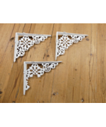 3 Cast Iron Shelf Brackets Antique Style White 7.5&quot; x 6&quot; Corbels **CHIPS... - €19,70 EUR