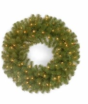 National Tree Company 24&quot; North Valley Spruce Wreath with Lights C210107 - £26.38 GBP