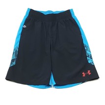 UNDER ARMOUR Active Running Gym Basketball Shorts - YL - Black w/ Blue - $9.89