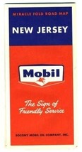 Socony Mobil Oil Co Miracle Fold Map of New Jersey 1958 - £10.82 GBP