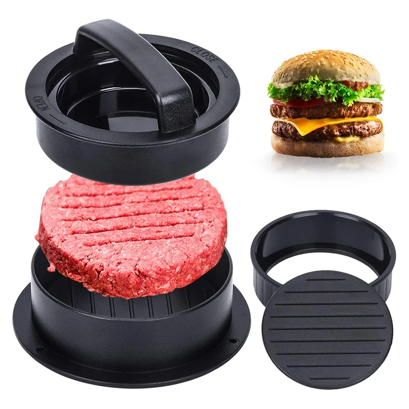 House Home 3 IN 1 Hamburger Patty Maker Non-Stick Stuffed Burger Meat Beef Mould - £24.78 GBP