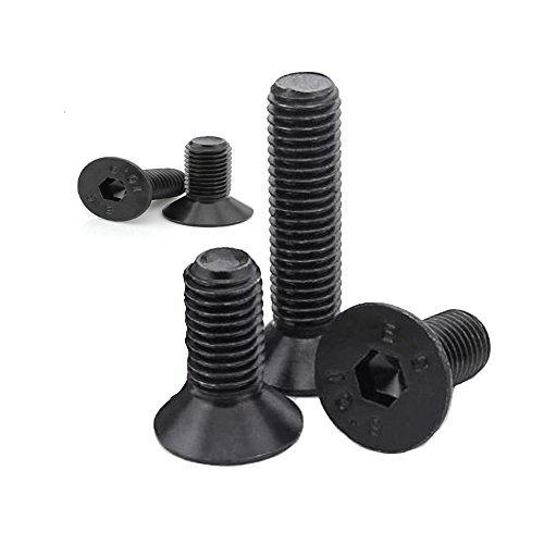 Bluemoona 20 Pcs - Metric M6 Hex Socket screw flat head Hexagon cap screws bolt