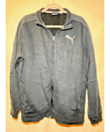 PUMA Track Jacket SZ L Long Sleeve Gray Blue Full Zip Mock Neck Embroide... - $282.52 MXN