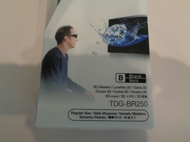 Sony TDG-BR250 Active New 3D Glasses Regular Size Black - £45.69 GBP