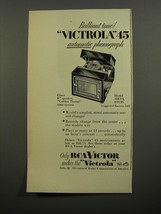 1952 RCA Victor Model 45EY4 Phonograph Ad - Brilliant tone! - £14.74 GBP