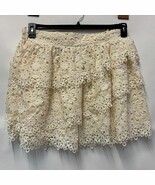 INC Womens XL Off White Nomi Dye Lace Detail Tiered Mini Skirt NWT BS89 - $53.76 CAD
