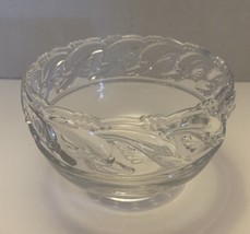 Tiffany &amp; Co Dolphin Ocean Nature Bowl Crystal Art Glass Candy Dish 5&quot; - £23.96 GBP