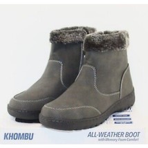 KHOMBU Boots Womans 10 Outdoor Gray Faux fur Water-repellent Casual Shoes - £40.75 GBP