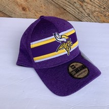 NWT Minnesota Vikings New Era 39Thirty Striped Front Team M/L Flex-Fit Hat NFL - £14.24 GBP