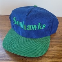 Seattle Seahawks Blue &amp; Green Corduroy Hat Cap Vintage Starline NFL Snapback - £38.98 GBP