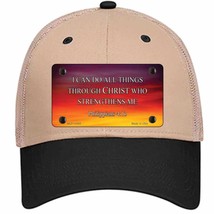 Philippians 4 13 Novelty Khaki Mesh License Plate Hat - £23.53 GBP