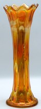 Marigold Carnival Glass Swung Vase Thumbprint Pattern by Fenton - £12.78 GBP