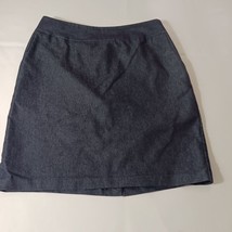 Merona Women&#39;s Blue Side Zipper &amp; Back Slit Cotton Blend A-Line Skirt Size 8 - $11.87