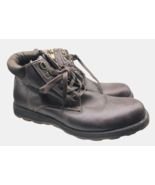 Steve Madden Boots 11 Brown Leather Combat Lace Up Chukka Mid Ankle Trader - $39.29