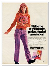 Kotex New Freedom Feminine Period Napkins Vintage 1972 Full-Page Magazin... - £7.61 GBP