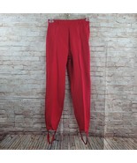 Vintage U.S.Wear Womans Pants 11/12 Red Leggings Loop Hem Side Zip Belt ... - $28.97