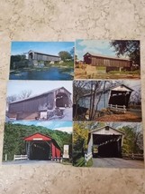 Vintage Lot Of 6 Postcards Covered Bridges Sandusky and Summit Counties ... - £6.18 GBP