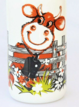 Cow milk bottle with lid vintage white milk glass happy funny cow collectible - £15.96 GBP
