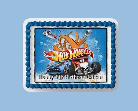 Skulls Boneshaker Edible Birthday Cake Topper/ Peel like a sticker - $9.89