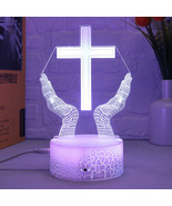 Cross 3D Small Night Lamp Colorful Touch LED Table Lamp Living Room Ambi... - £16.01 GBP